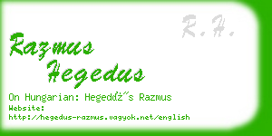 razmus hegedus business card